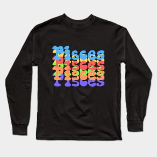 Rainbow Popart Pisces Long Sleeve T-Shirt